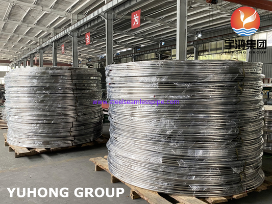 Jasne wygrzewane cewki z stali nierdzewnej, ASTM A213 / A269 SS304 / SS316L