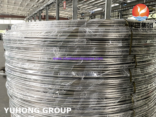 Jasne wygrzewane cewki z stali nierdzewnej, ASTM A213 / A269 SS304 / SS316L