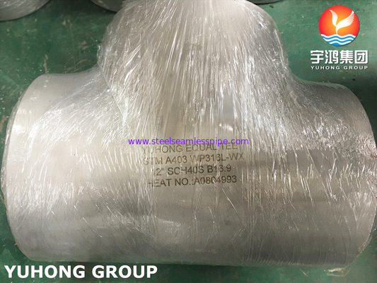 SS316L Butt Weld Fitting, A403 WP316L Equal Tee (bez szwu / spawane), B16.9 Standard