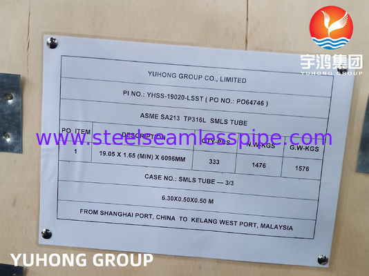 ASTM A213 TP316L Bezszwowa Rurka ze stali nierdzewnej o wysokiej odporności na korozję dla wymiennika ciepła ET HT