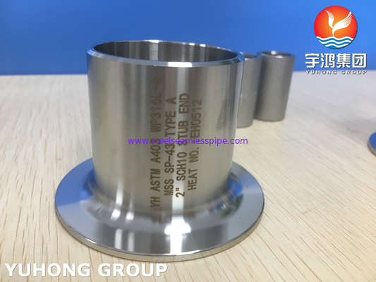 ASTM A403 WP316L-S Stub End TYP A BW Oil Gas Petrochemia Gaz ziemny