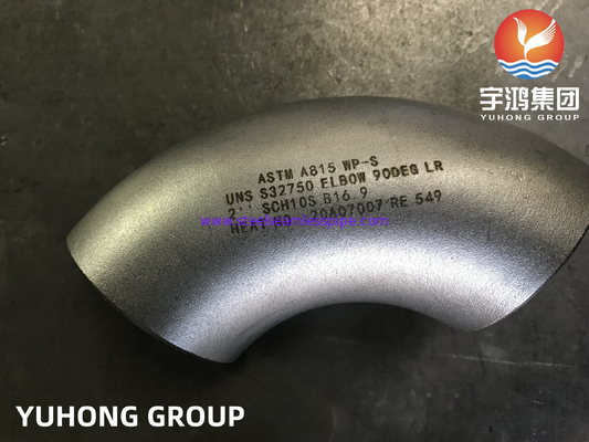 ASTM A815 WP-S UNS S32750 Bezszwo Super Duplex ze stali nierdzewnej 90° Łokieć LR B16.9