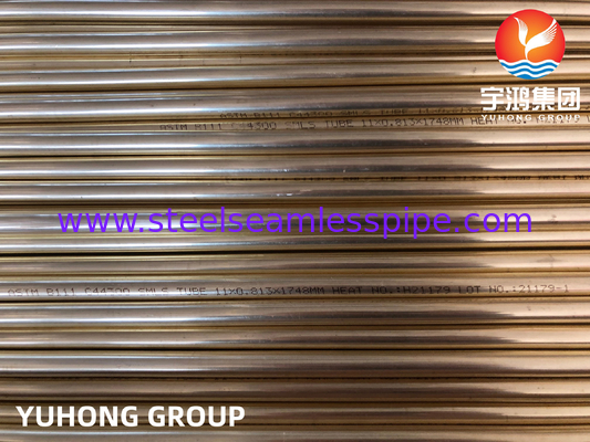 ASTM B111 C44300 Bezszwowa Admirality Brass Tube dla wymiennika ciepła