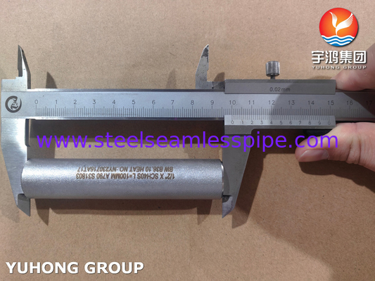 ASME B36.10 Rurkowy sutek ASTM A790 UNS S31803 Bezszwowy Dupleks Stalowy Sutek