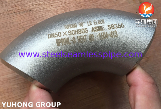 ASME SB366 WP904L-S Wyroby ze stali nierdzewnej 90° LR Łokieć BW ASME B16.9