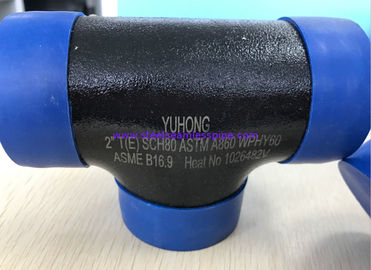 ASTM A860 WPHY60 / 42/52/65/70/80 Reduktor TEE, ELBOW 2 &amp;quot;SCH80 BW ASME B16.9 Czarna powierzchnia LUB kolor powłoki