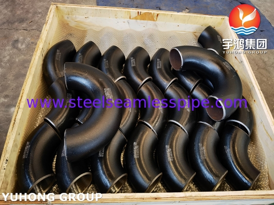 ASTM A234 WP22 CL1 / CL3 Wstawianie ze stali stopowej Włócznik 180° Łokieć czarno pomalowany