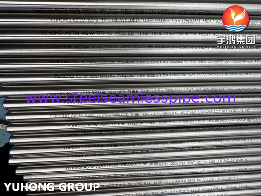 ASTM A249/ ASME SA249 TP316L Rurka do wymienników ciepła