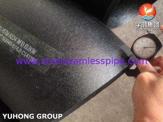 ASTM A234 WPB Kąt łukowy ze stali węglowej 45 stopni, długi promień, spawany doczołowo B16.9