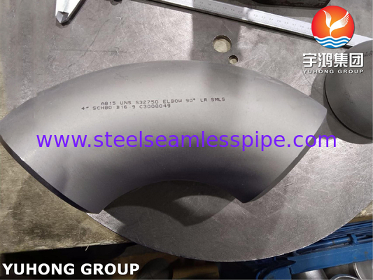 ASTM A815 S32750 Duplex Fitting z stali nierdzewnej łokieć 90° LR Buttweld B16.9