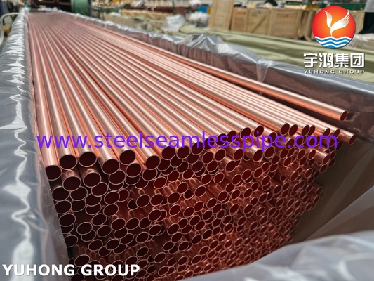 Miedziane i miedziane stopy rur bez szwu do skraplaczy ASTM B111 C12200 99.9Cu H55 H80