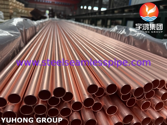 Miedziane i miedziane stopy rur bez szwu do skraplaczy ASTM B111 C12200 99.9Cu H55 H80