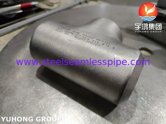 Wysokociśnieniowy trójnik równoprzelotowy ze stali nierdzewnej WP316L, zgodny z ASTM A403, do spawania doczołowego