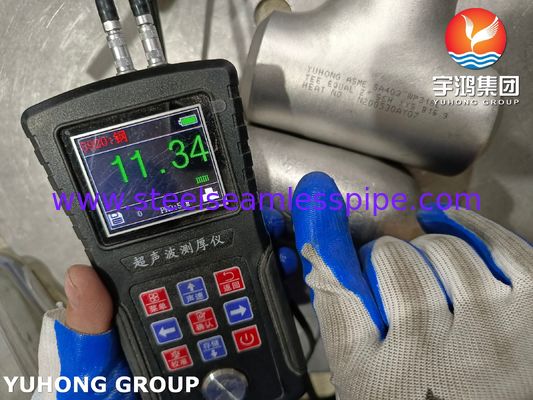 Wysokociśnieniowy trójnik równoprzelotowy ze stali nierdzewnej WP316L, zgodny z ASTM A403, do spawania doczołowego