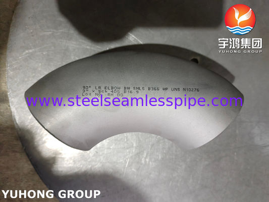 Hastelloy C276 ASTM B366 N10276 Płuszcz stalowy z stopem niklu, układanie rury ze stopieniem tylnym łokieć B16.9