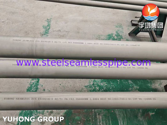 EN 10216-5 1.4404/316L Stainless Steel Seamless Tube Austenitic Chrome Nickel Steel for Corrosive Applications