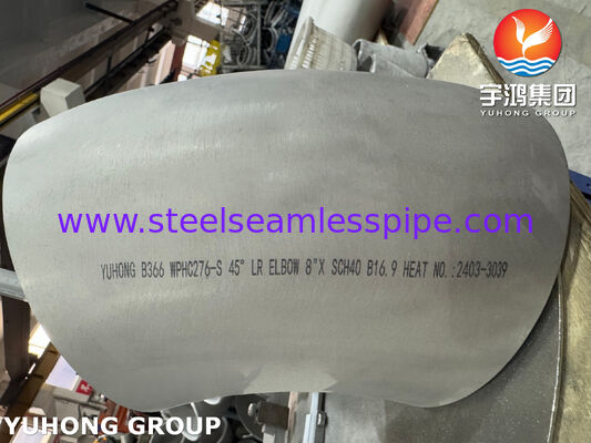 ASTM B366 WPHC276 / UNS N10276 Kolano spawane Hastelloy C276 45 stopni 90 stopni
