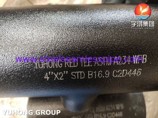 ASTM A234 WPB Wyposażenie ze stali węglowej Redukujące Tee Spawane z tyłkiem