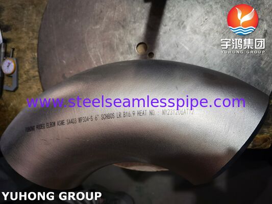 Kolano ze stali nierdzewnej ASTM A403 WP304, spawane doczołowo