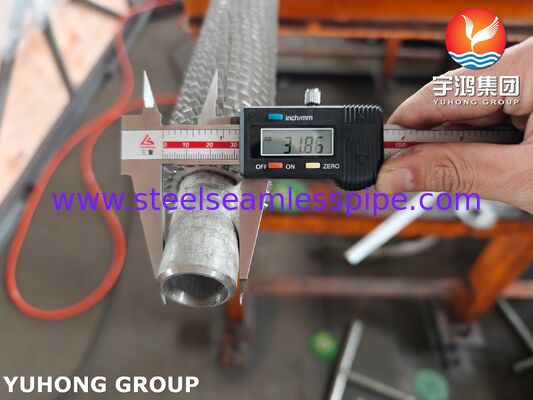 Wysokiej częstotliwości spawane zębkowane rury z płetwami TP304H Baza / SS304 Fin