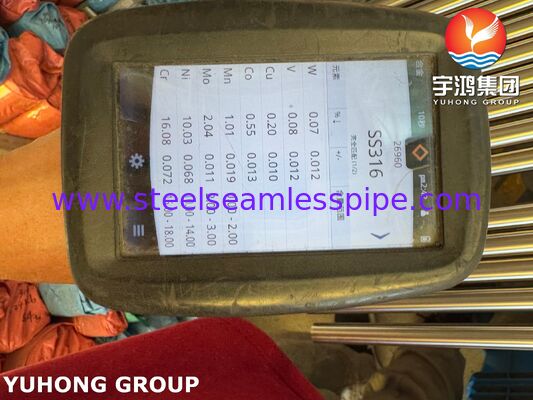 Błyszcząca, wygrzana, bezszwowa rura ze stali nierdzewnej do przemysłu farmaceutycznego ASTM A269 TP316L