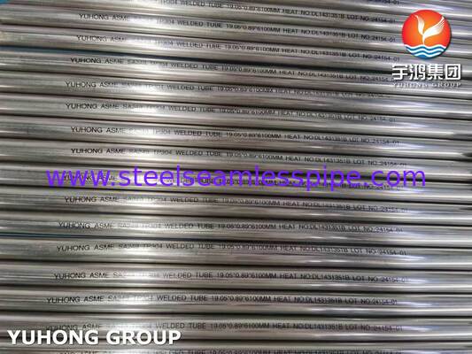 ASME SA249 Jasno wyżarzana rura spawana ze stali nierdzewnej 304 do destylatora, 3/4" 20BWG