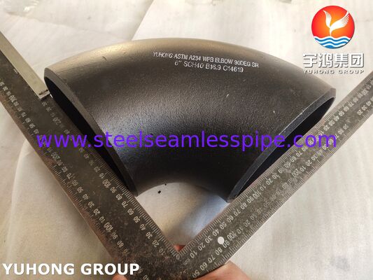 Bezszwowe złączki rurowe ze stali węglowej do spawania doczołowego, kolano A234 WPB do rurociągów ciśnieniowych ASME B16.9