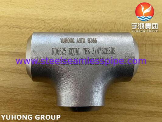 ASTM B366 WPNCMC Fittings UNS N06625 / Inconel 625 Stopni niklu Tee ASME B16.5 Fittings