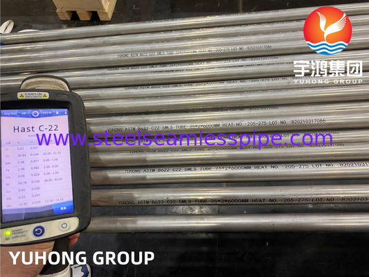 RUROWY BEZSZWOWY ZE STOPU NIKLU HASTELLOY C22 ASTM B163 DIN2.4605 B161 N06022