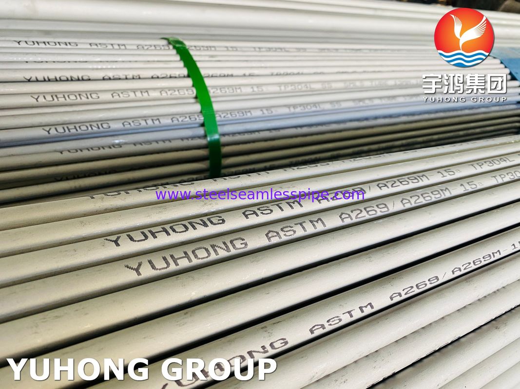 ASTM A269 TP304L Bezszwowa Rurka ze stali nierdzewnej, oczyszczona, wygrzana do wymiennika ciepła z badaniem PMI