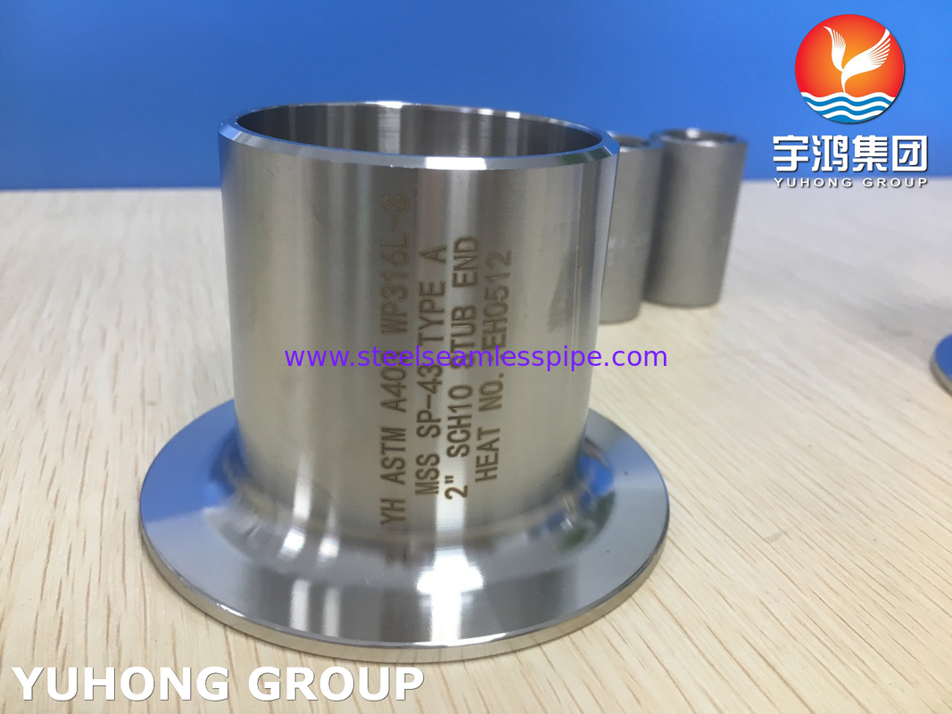 ASTM A403 WP316L-S Stub End TYP A BW Oil Gas Petrochemia Gaz ziemny