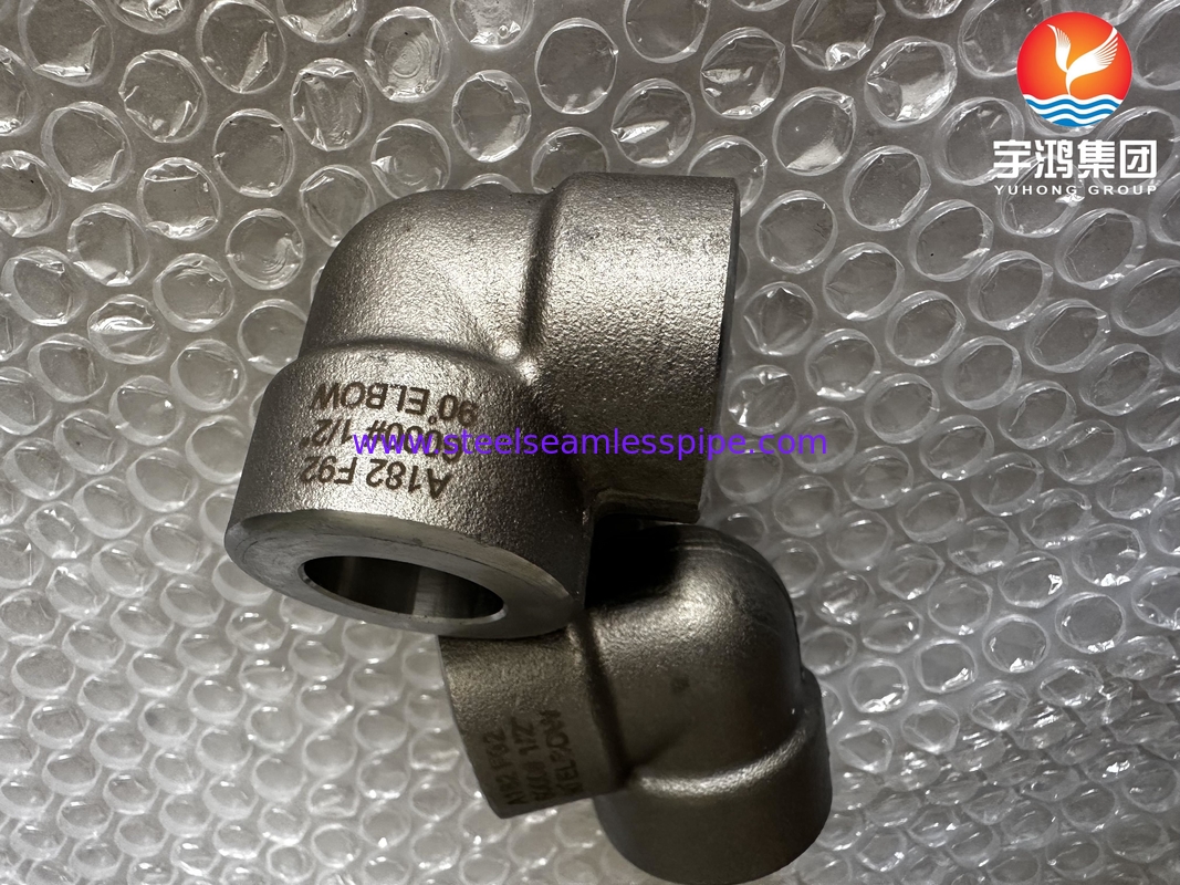 ASTM A182 F92 1/2 Inch 90° Łokieć #6000 ASME B16.11 SW dla elektrowni
