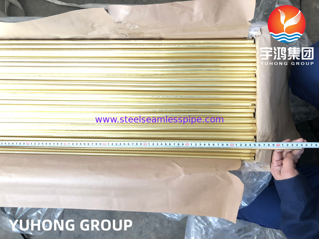 Rurociąg bezszwodowy ze stopem miedzianego Admirality Brass Tube B111 C44300 C70600 C71500 C12200 Chłodzenie, chłodzenie powietrza, wytwarzanie energii, zastosowania w naczyniach ciśnieniowych