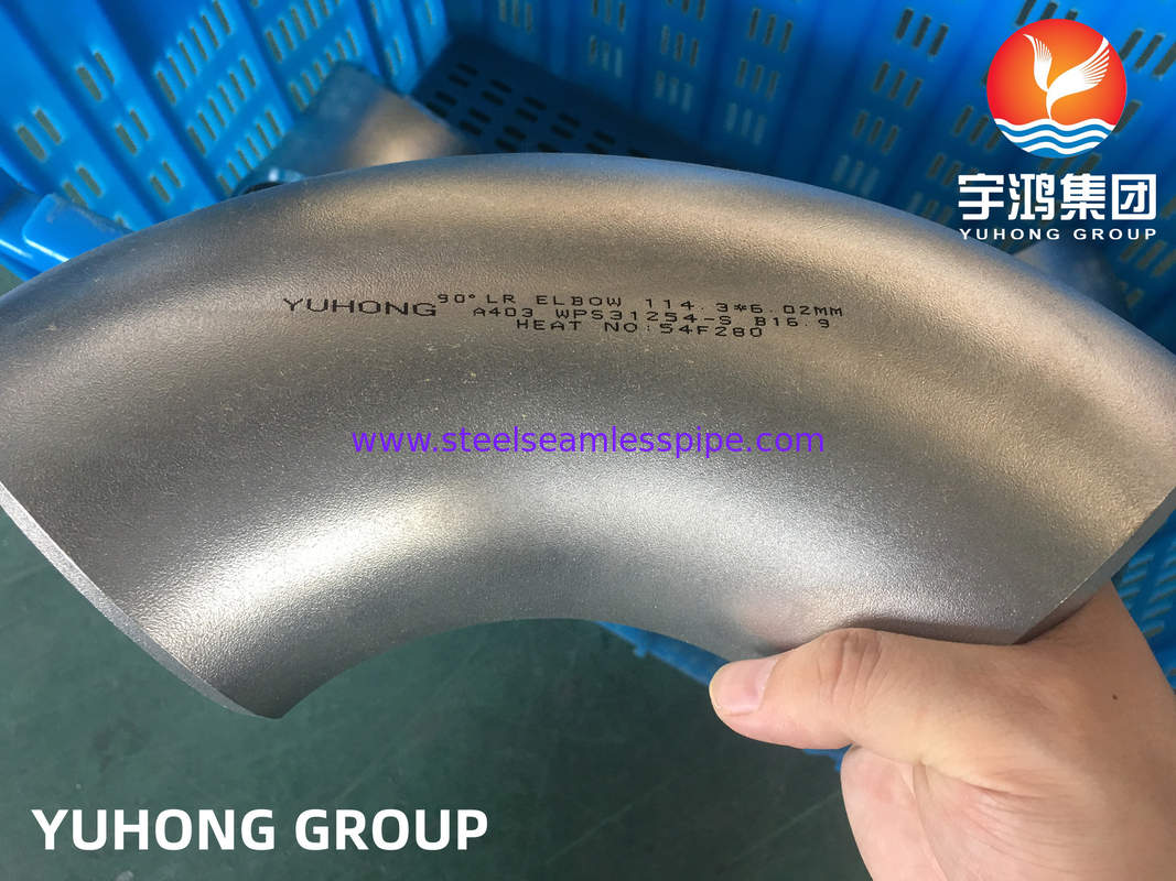 Wyroby ze stali nierdzewnej ASTM A403 WPS31254-S 90°LR 45°LR ELBOW B16.9