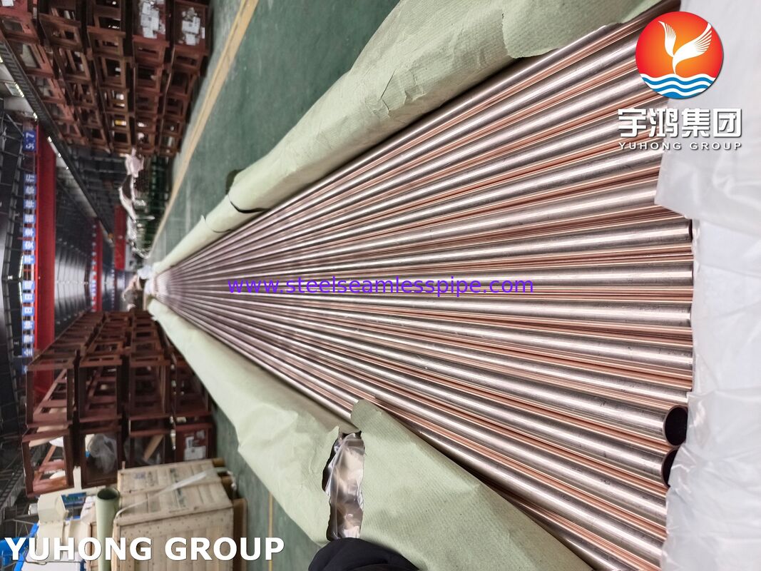 ASTM B111 C70600 Rura skraplacza bez szwu - Stop miedziowo-niklowy 90-10 do morskich wymienników ciepła i skraplaczy