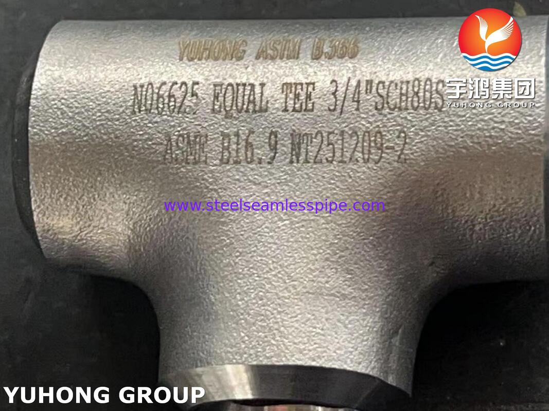 ASTM B366 WPNCMC Fittings UNS N06625 / Inconel 625 Stopni niklu Tee ASME B16.5 Fittings