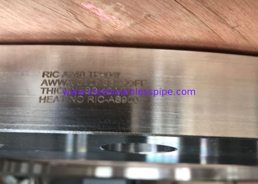 Kołnierz wsuwany, typ FF, grubość 36 "40 mm A182 F904L, kuty kołnierz ze stali nierdzewnej