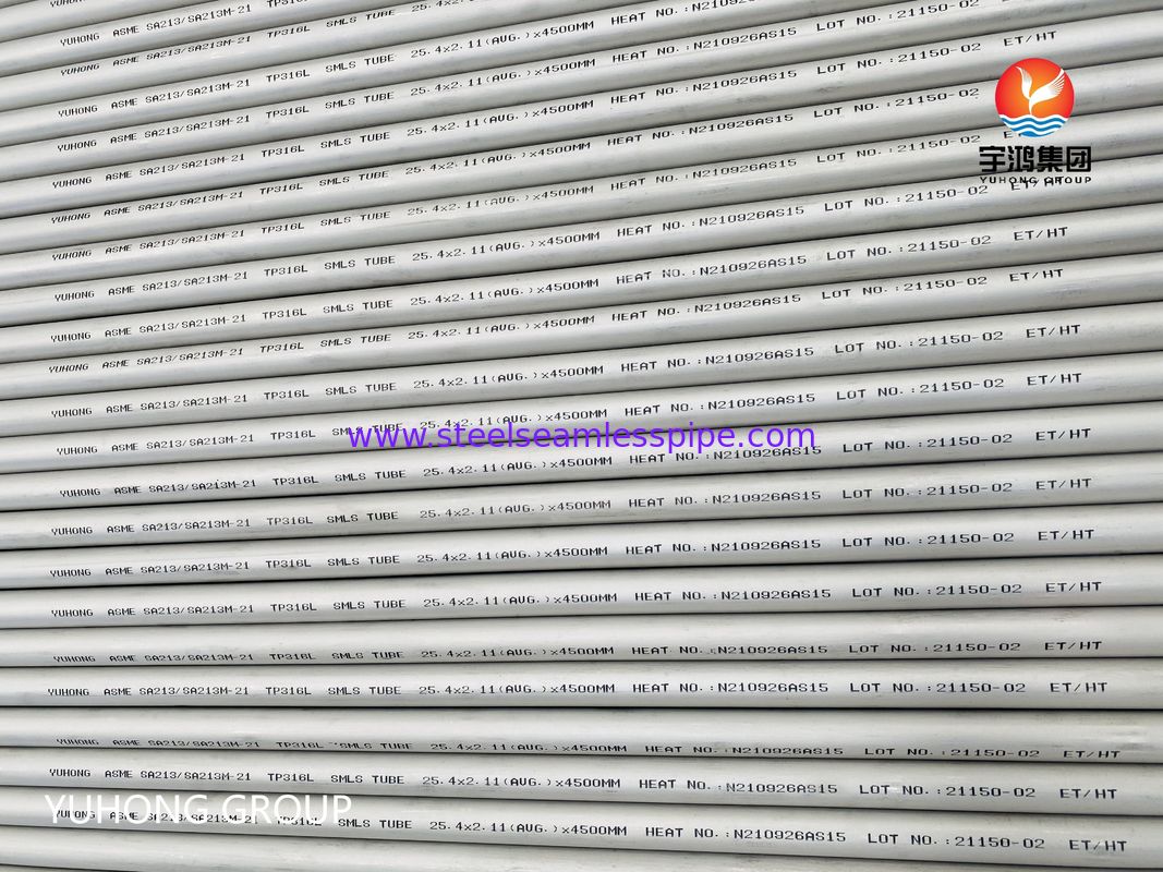 ASTM A213 TP316L Rura bez szwu ze stali nierdzewnej walcowana na zimno do wymienników ciepła wysokotemperaturowych z odpornością na korozję chlorkową