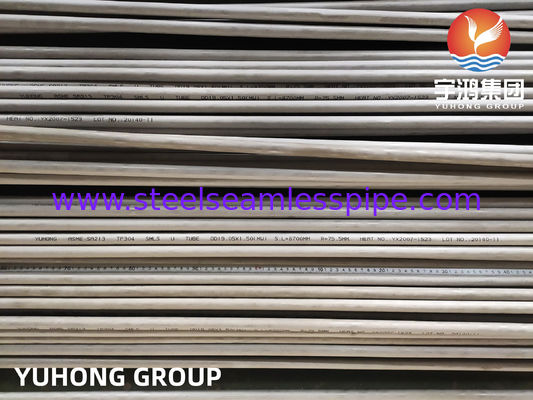 Wymiennik ciepła Bezszwedzka rurka z gięciem w kształcie U TP304/304L / TP316L TP310S TP316Ti TP321/321H, TP347, TP317, 100% ET / HT / UT