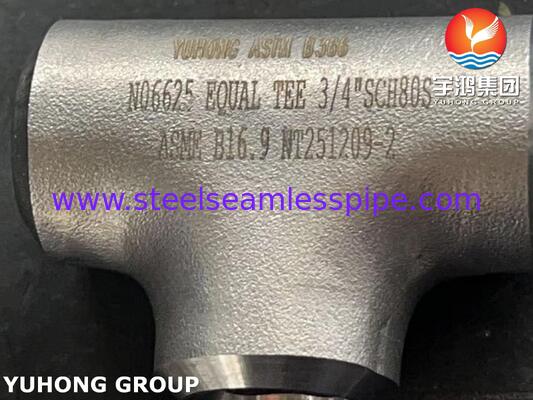ASTM B366 WPNCMC Fittings UNS N06625 / Inconel 625 Stopni niklu Tee ASME B16.5 Fittings
