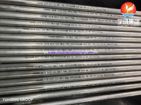 ASTM B622 C22 UNS N06022 Rura bez szwu ze stali Hastelloy 25 * 2 * 6000 mm